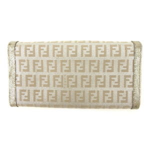 Fendi Wallet Zucchino zipper beige Leather accessory long